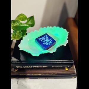 White Uranium Glass Trinket Dish